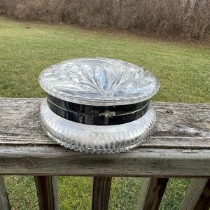 Round Cut crystal box and tea 19 century attributed to pairpoint Mfg co.